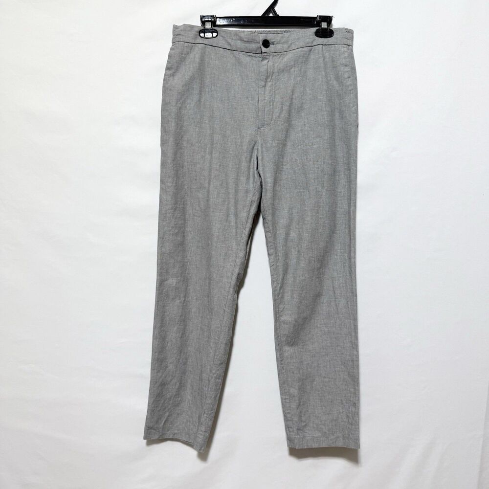 Banana Republic Mens 32S Gray Slim Fit Linen Cotton Drawstring Pants